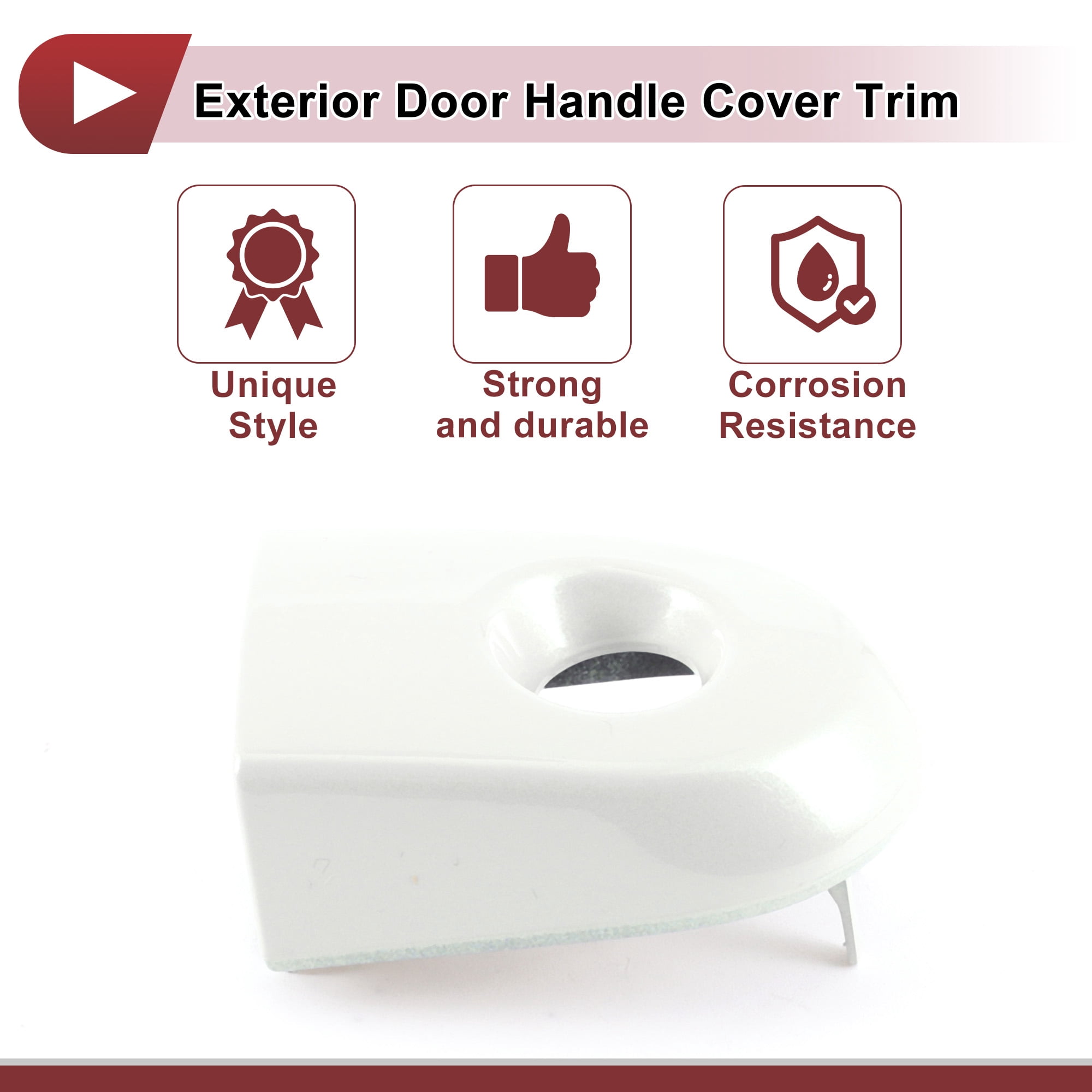 Unique Bargains Exterior Car Door Handle Cover Trim White for Nissan Versa 2007-2012