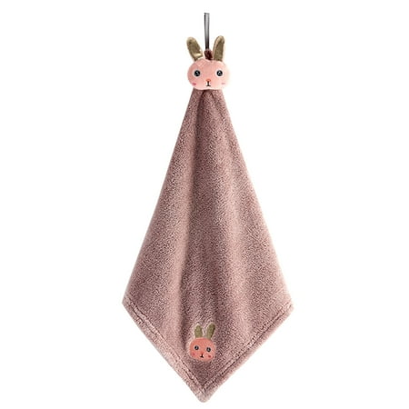 

VIEGINE Soft Coral Velvet Hand Towel Cute Cartoon Baby Hand Towel Super Absorbent Animal Hanging Bathroom Kitchen Towel Wipe Cloth