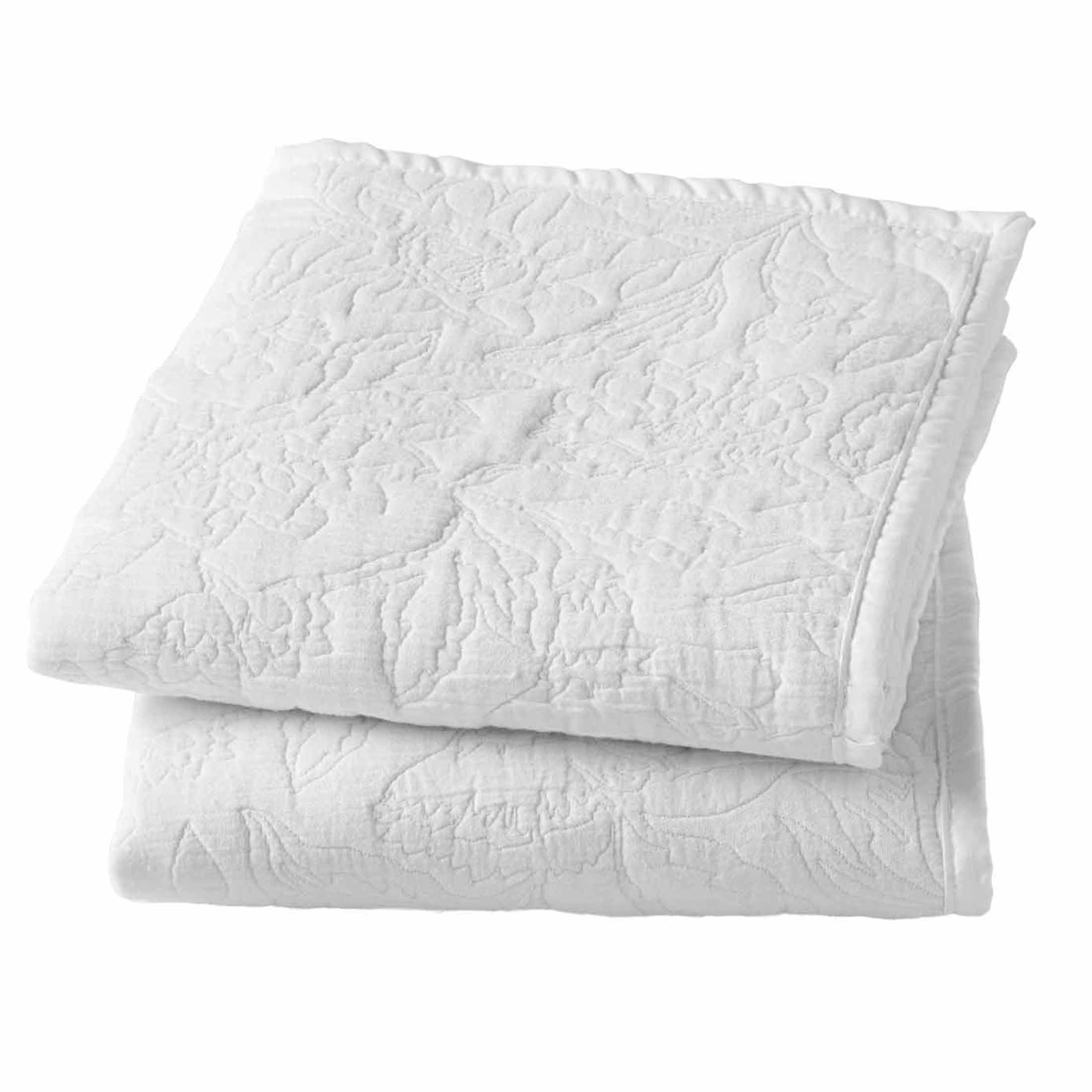 Better Homes & Gardens Floral Matelasse Pillow Shams, White, King, 2 Count
