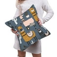 thumbnail image 6 of Bingfone Llama And Cactus Linen Throw Pillow Covers Cushion Case Pocket Button Vintage Farmhouse Pillowcase For Sofa Couch Bed 16"X16", 6 of 9