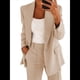 thumbnail image 1 of Conjuntos de 2 Piezas para Mujer, Grandes, Estilo Informal de Negocios, Larga, Solapa, Pantalón Recto, Trajes. Albaricoque XXL, 1 of 5