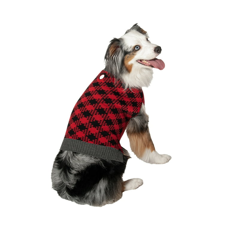Vibrant Life Buffalo Plaid Dog Sweater Black and Red M among other Beagle Standard Poodle Walmart