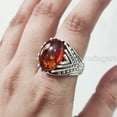 thumbnail image 6 of Baltic Amber Mans Ring, Natural Baltic Amber ring, Silver Jewelry, 925 Silver Ring, Birthday Gift, Heavy Mens Ring, Arabic Design, Ottoman Style Ring, Christmas, Turkey Mens Signet Ring, 6 of 7
