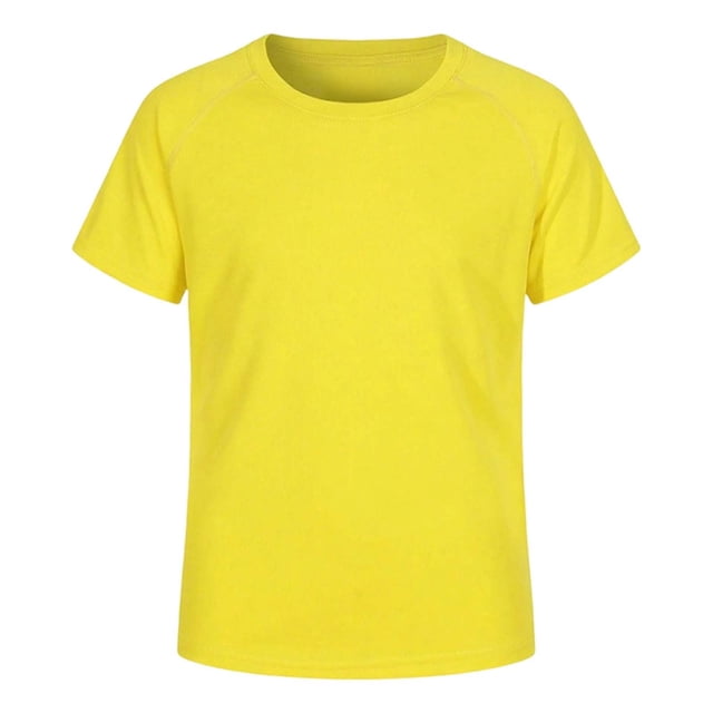 T-shirts à Manches Courtes à Col Rond pour Tout-Petits, Hauts Décontractés en Coton Respirant pour l'École et le Jeu