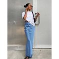 thumbnail image 4 of Elegant Satin Black Trumpet Skirts Fashion Slim High Waist Skirts Women Female Solid Office Long Skirt Spring Summer, 4 of 9