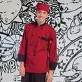 thumbnail image 4 of Uncommon Threads 0404-1909 Manteau de Chef Newport 10 Boutons en Bord Rouge/noir - 5XLarge, 4 of 4
