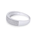 thumbnail image 4 of 1/3 Ct Round Cut Lab Created Moissanite Diamond Mens Wedding Band Ring In 14K White Gold Plated Sterling Silver(G-H Color,VVS1 Clarity,0.33 Cttw)-8.5, 4 of 9