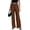 Brown-wide leg pants for women, variant on FNFYFH Womens Silk Satin Wide Leg Pants Casual Loose Soft Work Slacks Elastic High Waisted Business Dress Pants