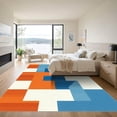 thumbnail image 3 of ODIKA 8'x10' Machine Washable Non-Slip Area Rug, Geometric Orange High Traffic Rug, Orange, 1077917, 3 of 7