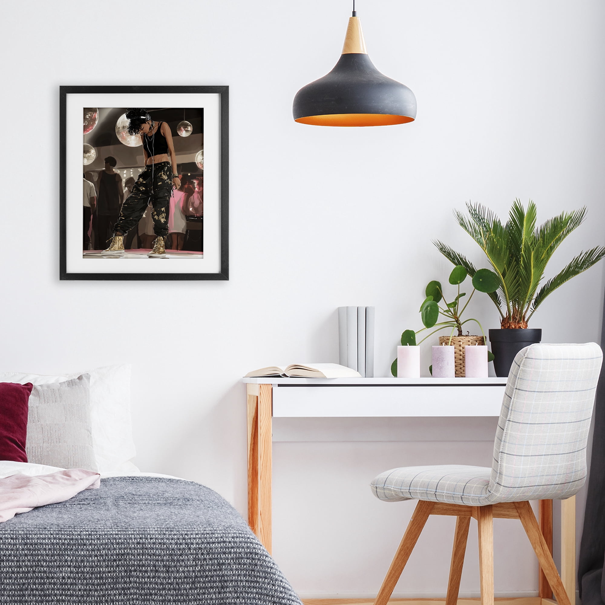 Stupell Industries Silent Disco Lone Dancer Black Framed Print Under Glass, design by Franklyn Gregory
