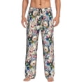 thumbnail image 2 of Lsque Colorful Flowers Print Men's Pajama Pants, Lounge Pant - Comfortable Home Wear,Elastic Waistband, Stylish Design-X-Large, 2 of 9