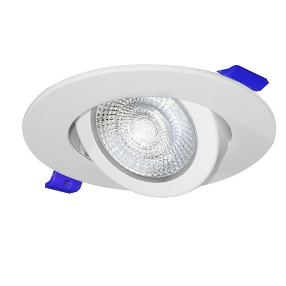 Nadair, 4’’ LED Recessed Gimbal (Swivel) Ultra Slim Lights, NO Part of Ceiling Visible Through The Eyeball Gap, 1-Pack, IC and Non-IC, Dimmable, 8W=50W, 600 Lumens, 3000K (Warm White), Quick Connect