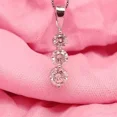 thumbnail image 3 of 3-Stone 1 CT Round Lab Created Diamond Journey Pendant 14k White Gold Plated, 3 of 4