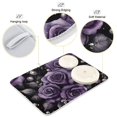 thumbnail image 3 of Yayeee Dish Drying Mat for Kitchen Counter 16"x18" Microfiber Absorbent Pad, Purple Roses, 3 of 7