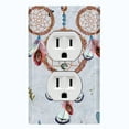 thumbnail image 2 of Metal Light Switch Plate Cover Beaded Feather Dreamcatcher DRM002, 2 of 15
