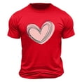 thumbnail image 3 of PNTUTB1 Fashion Men's Valentine's Day Heart Prints Casual Short Sleeve Crew Neck Loose Pullover Comfort T-shirt, 3 of 5