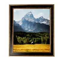 ArtToFrames 9x33" Black Panel With Gold Lip Picture Frame, Multi Wood Poster Frame, with Regular Acrylic and 2 (FBPL-5092)