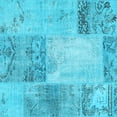 thumbnail image 1 of Ahgly Company Indoor Square Patchwork Light Blue Transitional Area Rugs, 4' Square, 1 of 4