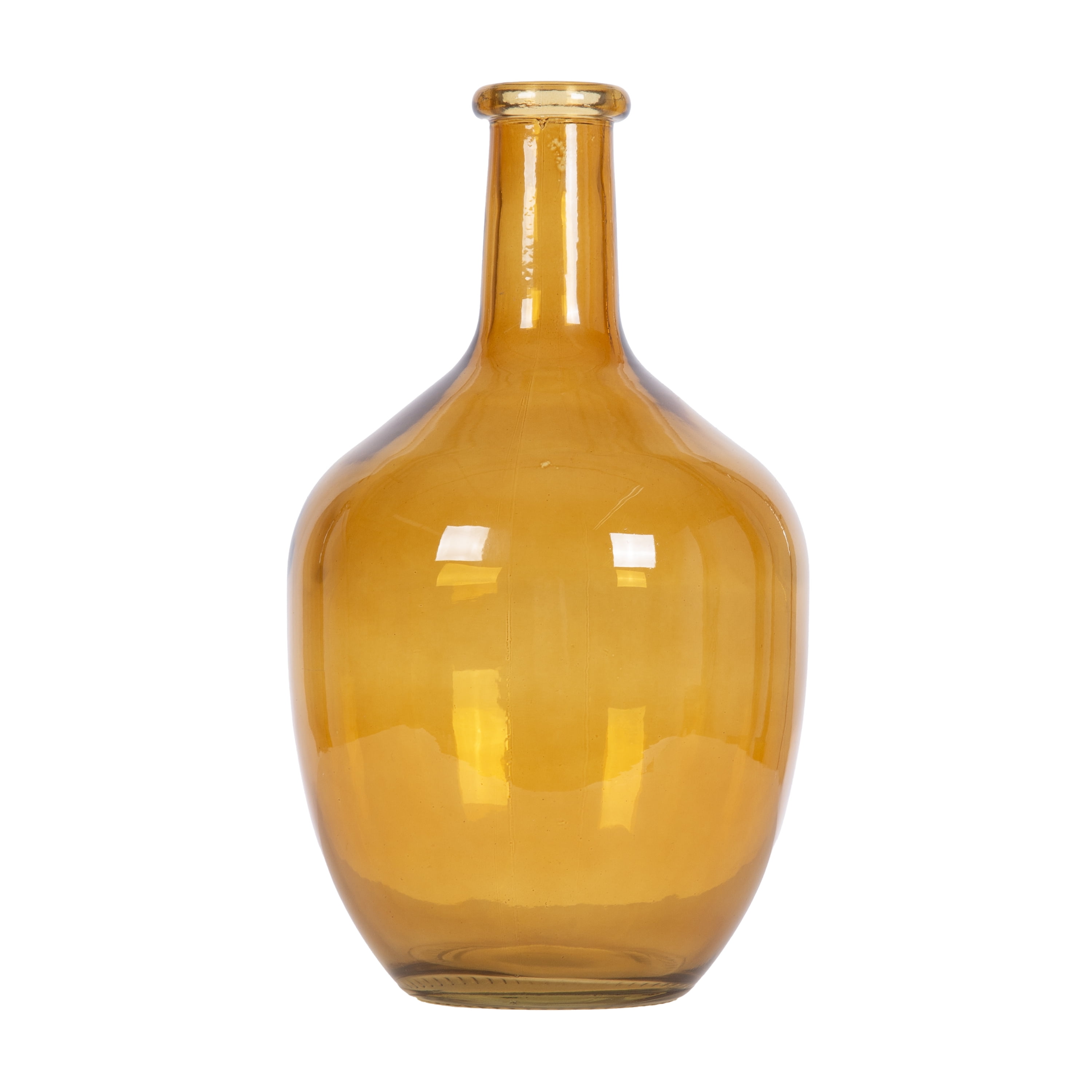 Home Decor Collection 12" High Amber Translucent Glass Indoor Tabletop Vase by Home Decor Collection