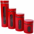 thumbnail image 2 of Anchor Hocking Palladian Window Cylinder Jars, Mixed Sizes, Cherry, Set of 4, 2 of 6