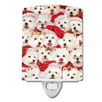 Caroline's Treasures PPP3133CNL Westie Christmas a Plenty Ceramic Night Light, 6x4x3", multicolor