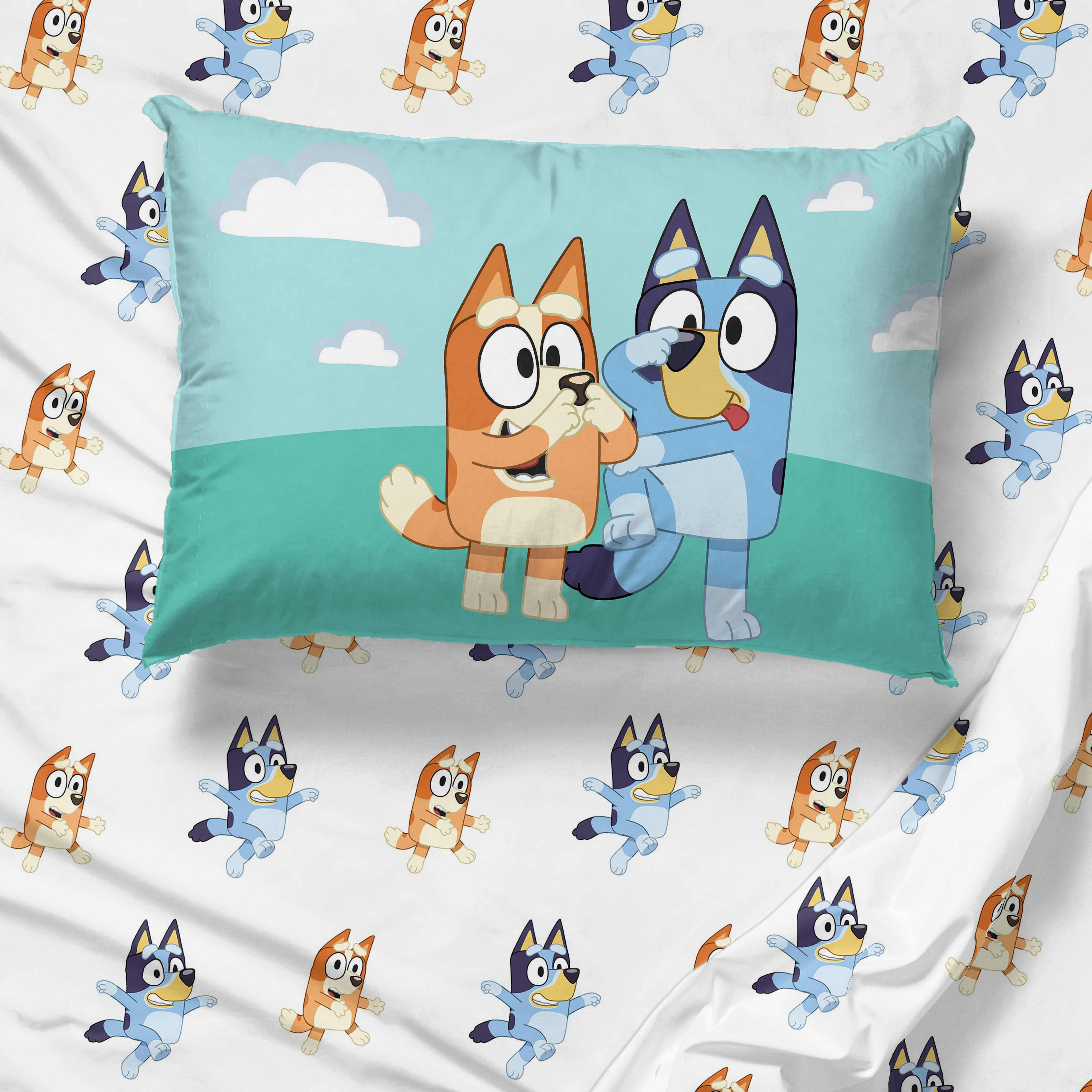 BBC Bluey & Bingo 3 Piece Crib and Toddler Size Sheet Set - Kids Bedding for Boys and Girls