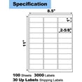 thumbnail image 2 of 3000 Pieces 1" x 2-5/8 Shipping Address Barcode Labels for Laser & Inkjet Printers, 2 of 6