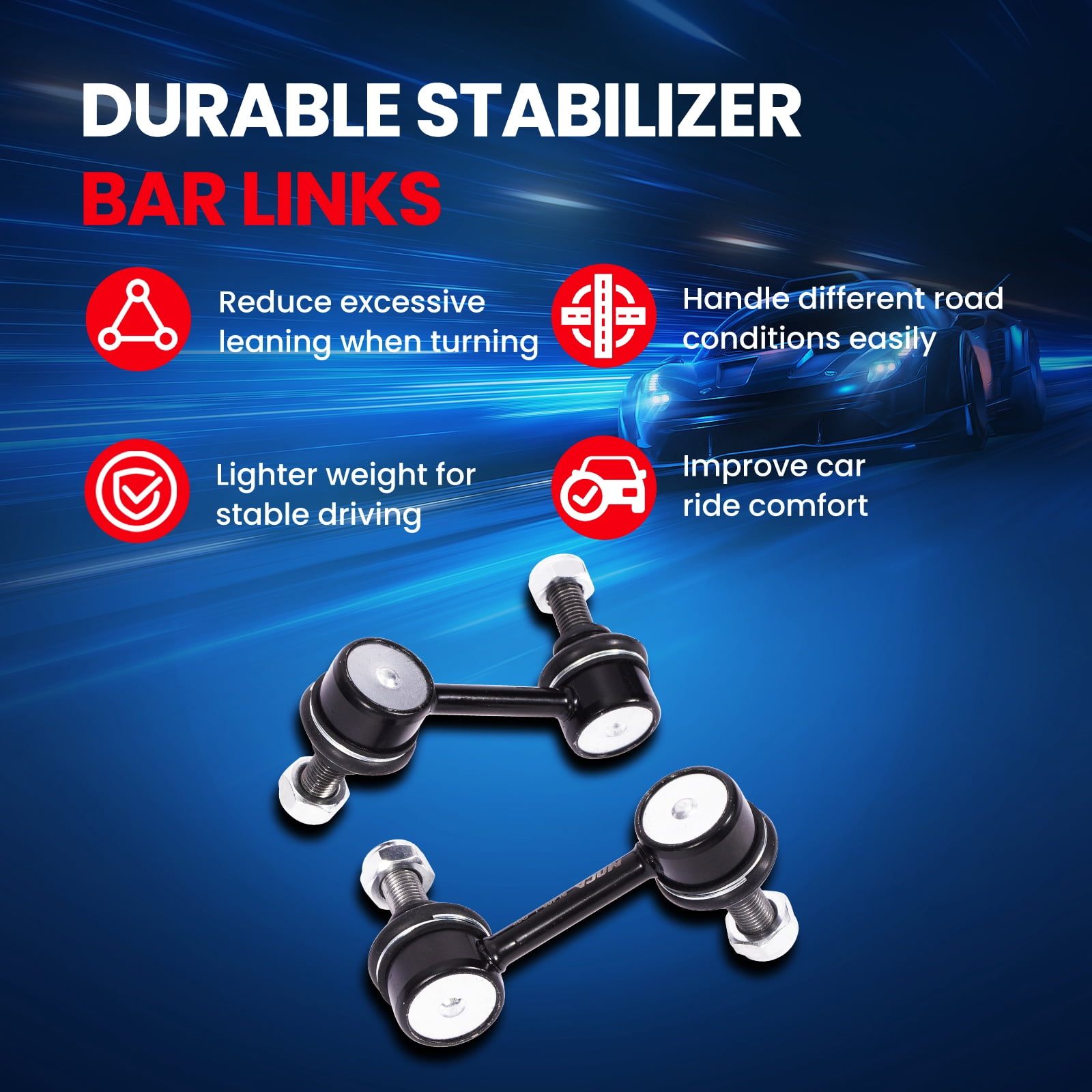 MOCA AUTOPARTS 2x Front Sway Bar End Links Fit for 2006-2011 Honda Civic & Acura CSX