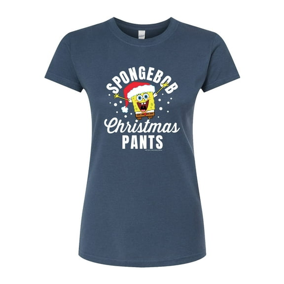 SpongeBob SquarePants - Spongebob Christmas Pants - Juniors Fitted Graphic T-Shirt