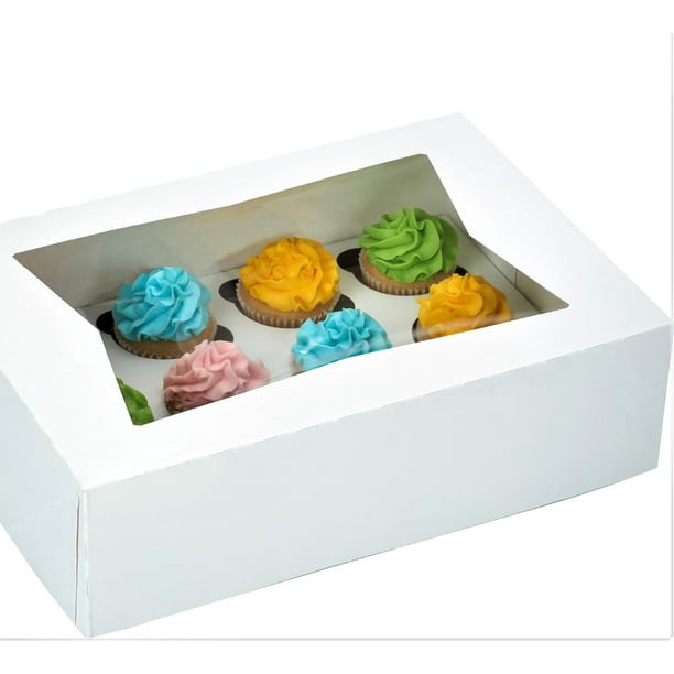Window Bakery Cupcake Boxes with Inserts, Rectangle, 17 in., 12 ct