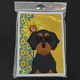 thumbnail image 3 of Summer Sunflowers Wirehair Black and Tan Dachshund Greeting Cards and Envelopes Pack of 8 7 in x 5 in, 3 of 3