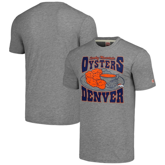 Unisex Homage Gray Denver Broncos NFL x Guy Fieri-s Flavortown Tri-Blend T-Shirt