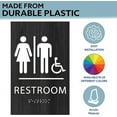 thumbnail image 2 of ADA CENTRAL SIGNS - 6"X9" Unisex Accessible Restroom Sign - ADA Compliant Tactile Graphics Grade 2 Braille Text Acrylic Wall Signs - Bathroom Door Placard All Gender Wheelchair Handicap Rest Room Sign, 2 of 7
