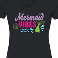 thumbnail image 4 of Inktastic Mermaid Vibes with Tail and Seashell Women's V-Neck T-Shirt, 4 of 5