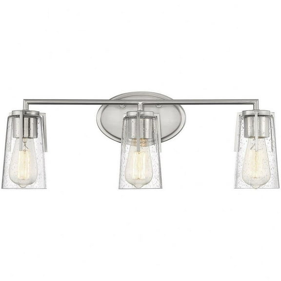 3 Light Bath Bar-8.5 inches Tall By 24 inches Wide-Satin Nickel Finish Bailey Street Home 159-Bel-4487595