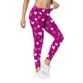 thumbnail image 4 of BLTIBY Women's Valentine's Day Yoga Pants High Waist Printed Tummy Control Leggings Workout Tight Athletic Trousers with Pockets Hot Pink S, 4 of 5