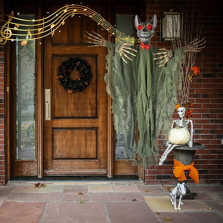 Halloween Clearance Sales SRUILUO Halloween Large Decorative Props Haunted Rooms Escape Doors Hanging Decorations Death Gods Hanging Ghost