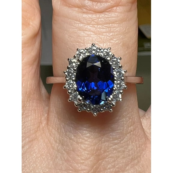 Natural Blue Sapphire 925 Sterling Silver Ring,Engagemant Ring, Birthstone Rings for Women, Gift For Her