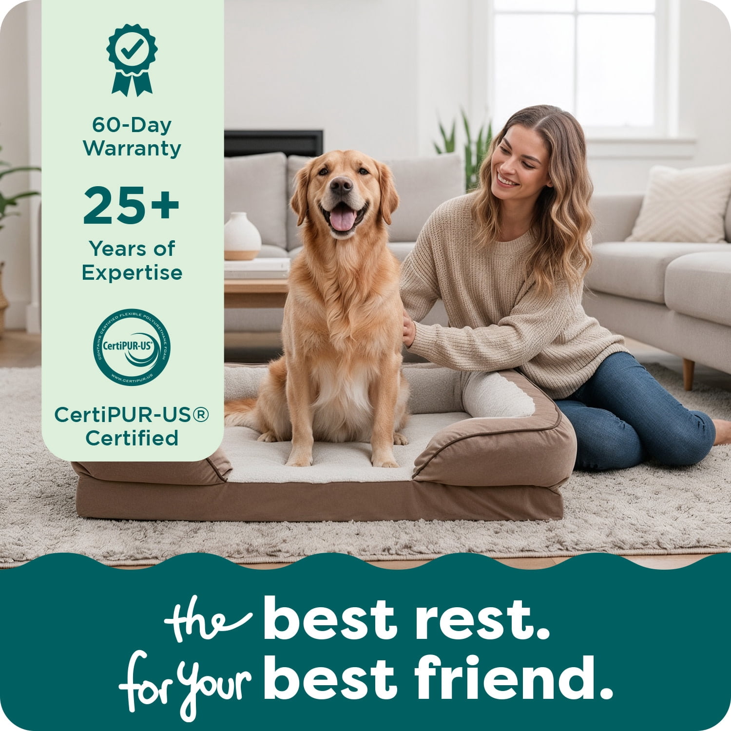 FurHaven Plush & Suede Full Support Mattress Sofa Pet Bed, Deep Pool, Jumbo, 1 Count