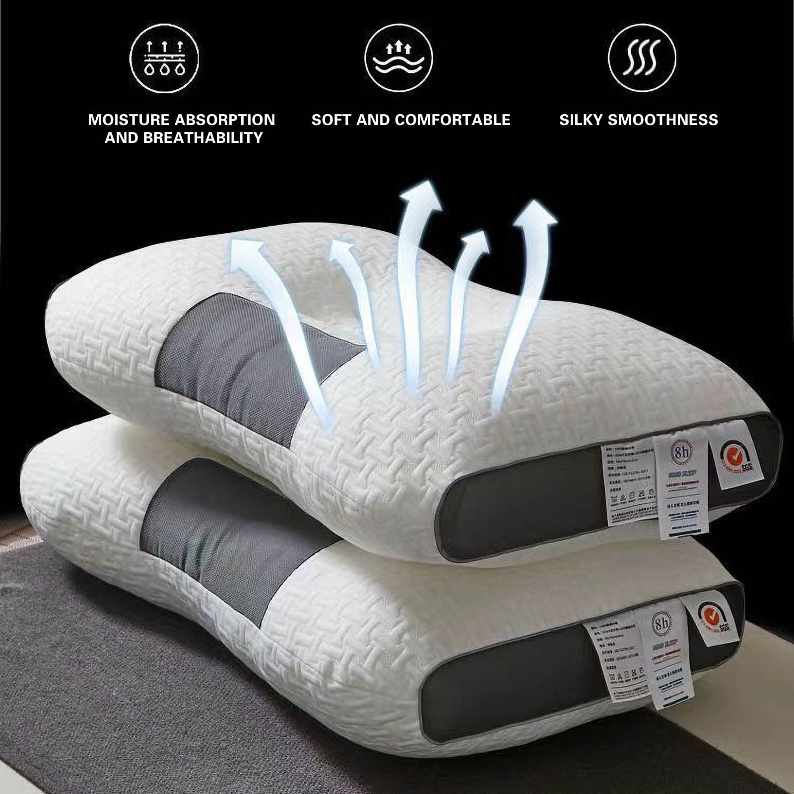 2026 Dreamers Relief Pillow, Ergonomic Cervical Neck Pillow for Sleeping, Butterfly Pillow for Neck Pain, Memory Foam Cervical Neck Support Pillows for Back Side Stomach Sleepers, White