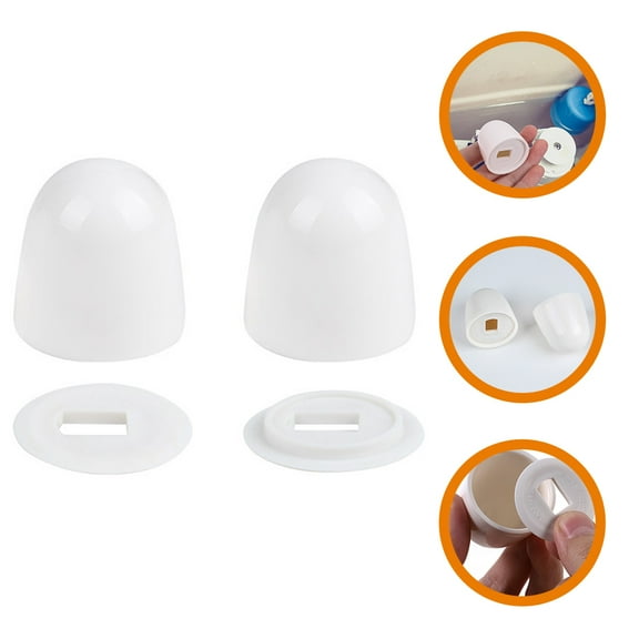 CTIRCHIU Toilet Bowl Bolt Covers White ABS 1 Pair 1.5x1.4in