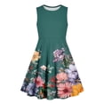 thumbnail image 5 of SGFCWSX Girls Sleeveless Dress Soft Crew Neck A-Line Floral Print Summer Party Dresses for Kids Multicolor Size 9-10 Years, 5 of 6