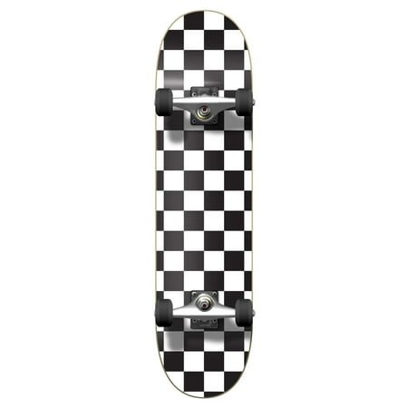 Yocaher Graphic Complete 31" x 7.75" Skateboard - Checker White