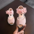 thumbnail image 4 of SYNPOS Toddler Little Kid Big Kid Dress Open Toe Flower Rhinestone Sandals For Girls, 4 of 12