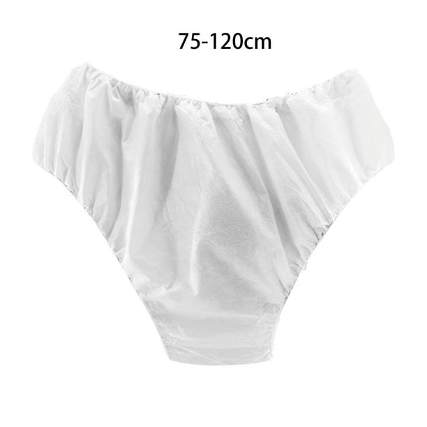 Bragas desechables Bragas blancas desechables para mujer Braguitas para dama con cintura elastica ajustable Calzoncillos suaves transpirables de un solo uso Bragas portatiles Articulos de Bodega Aurre...