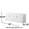 thumbnail image 6 of Wyndham Collection Wch717184d-Cx-Mxx Elan 83" Double Free Standing Vanity Cabinet Only -, 6 of 7