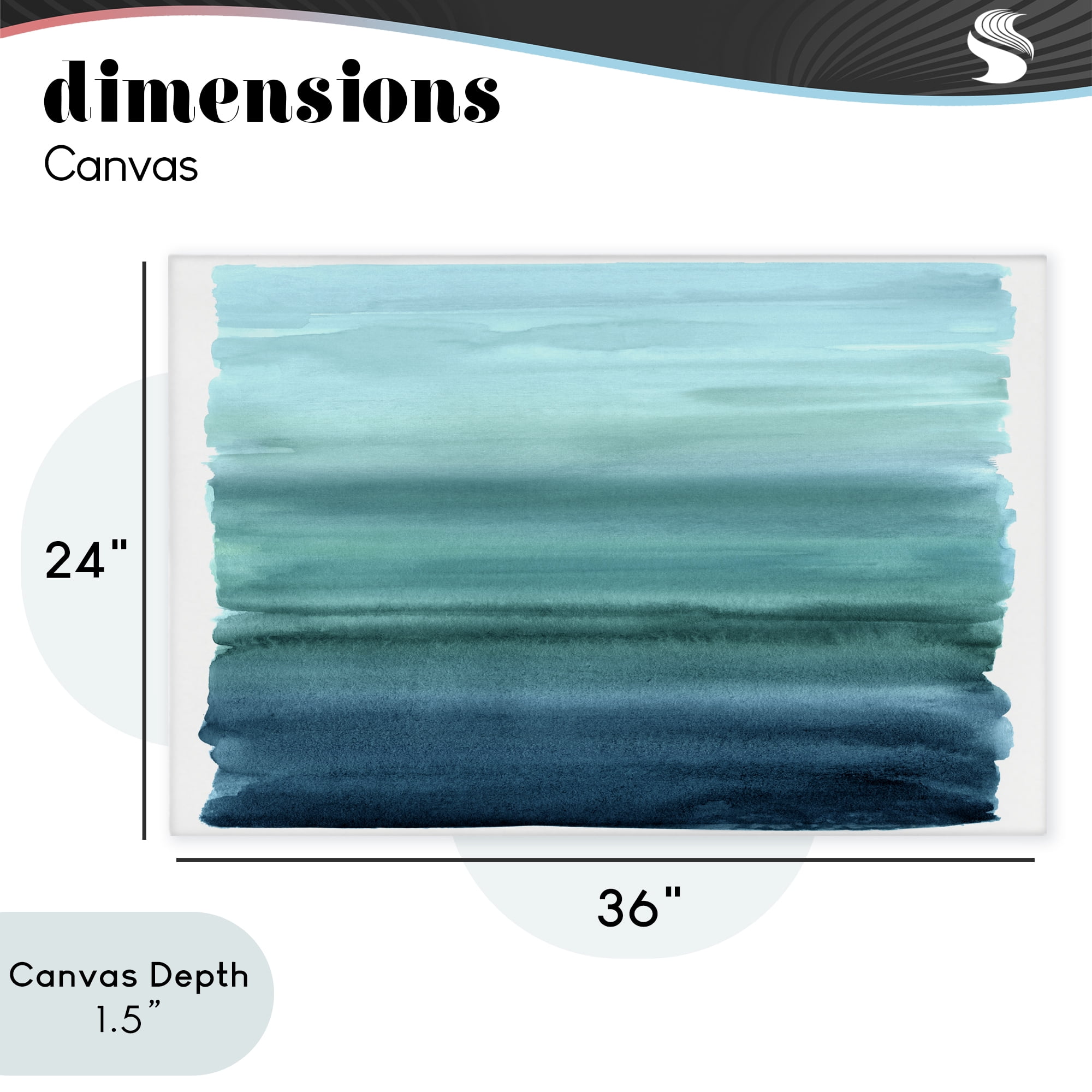 Stupell Industries Ombre Teal Gradient Canvas Wall Art, design by Allie Corbin