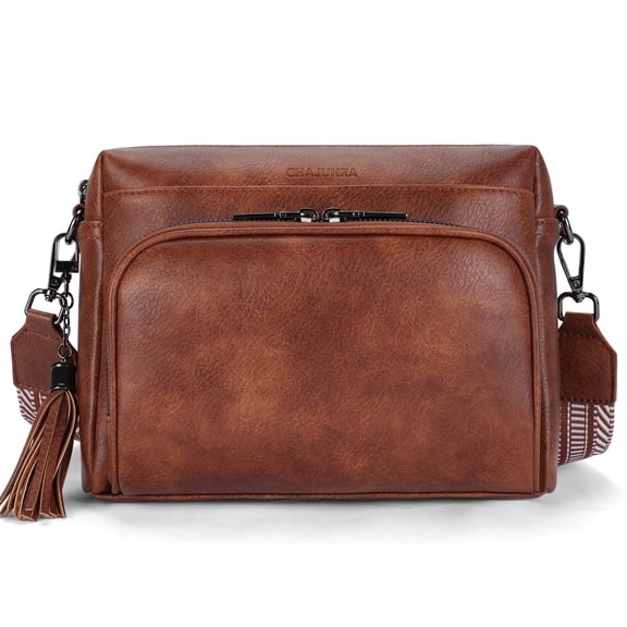 CHAJUNRA Crossbody Bags for Women, Lightweight Vegan Leather Crossbody Shoulder Bag, Phone Purse with Adjustable Guitar Strap