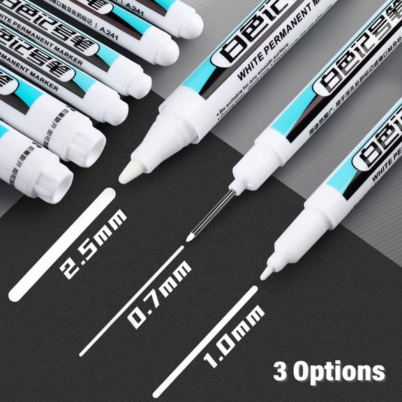 SSKFHGI 2.5mm White Marker Pen Oily Fine Head Woodworking Marker Pen