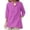 Hot Pink Shirts, variant on CAIVO Women Casual Linen Blend Shirt 3/4 Sleeve Stand Collar Pullover Tops Summer Blouse Wear And Daily Cozy Solid Color Back To School Dailywear